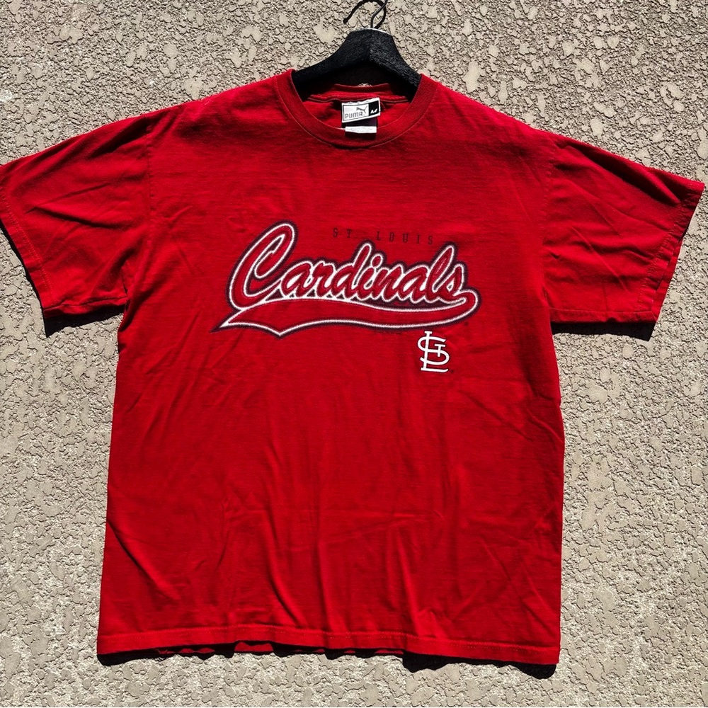 Vintage St. Louis Cardinals T-Shirt Mens Medium Red Puma MLB Baseball Y2K